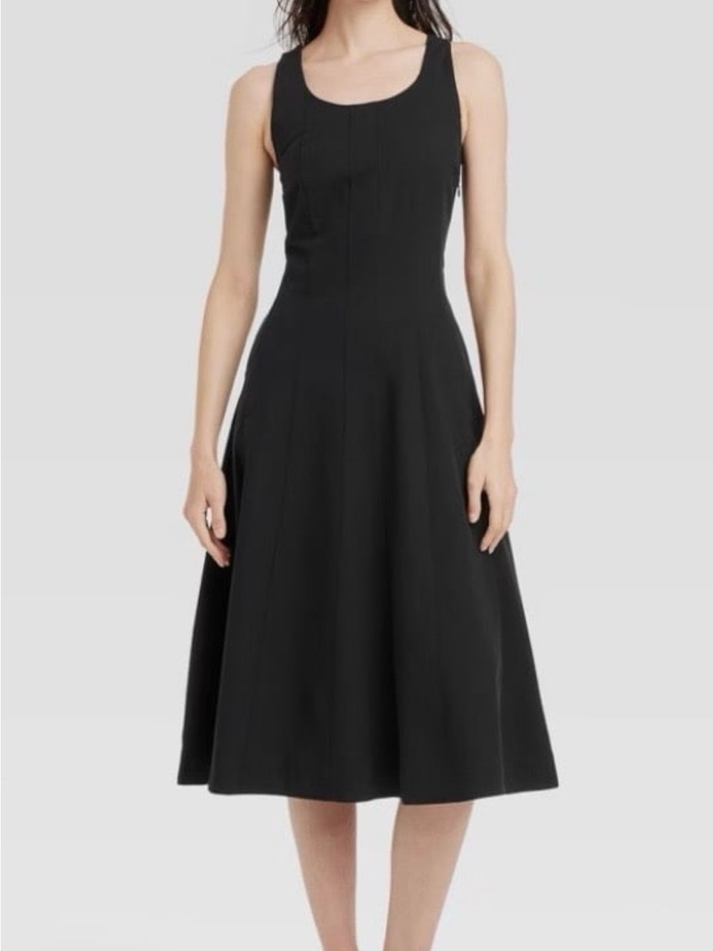 Women’s A New Day Corset Midi A-Line Black Dress